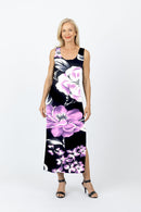 5096 Slim Singlet Dress - Lavender Flowers