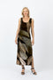 5096 Slim Singlet Dress - Multi Leaves