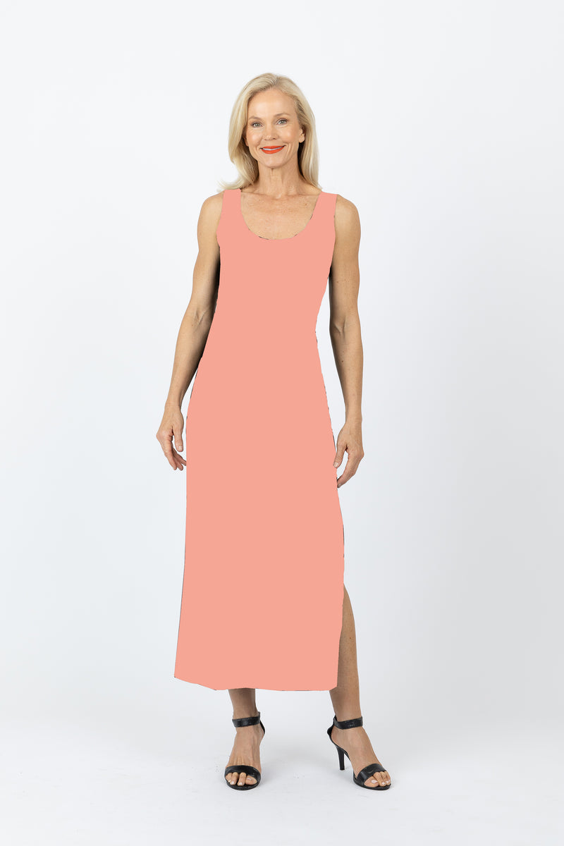 5096 Slim Singlet Dress - Peach