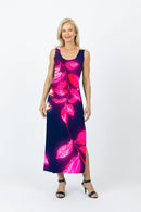 5096 Slim Singlet Dress - Pink/Navy Lily