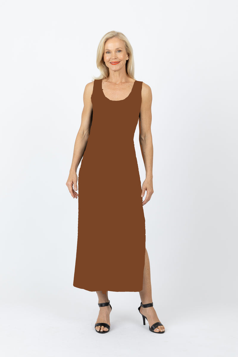 5096 Slim Singlet Dress - Tan