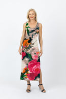 5096 Slim Singlet Dress - White Flowers