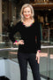 5133 Contrast L/S Raglan - Black/Flowers