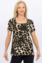 5165 Square neck Crystal Top - Leopard