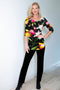 5187 3/4 Sleeve Two Way Top - Flowers
