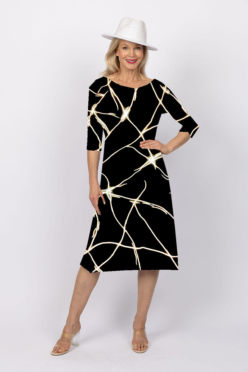 5191 3/4 Sleeve Two Way Dress - Lightning