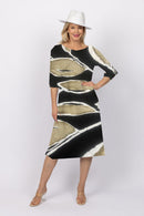 5191 3/4 Sleeve Two Way Dress - Leaf