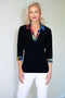 5194 Crystal Trim Polo - Black/Tropical