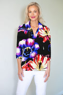 5194 Crystal Trim Polo - Floral Spray