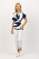 5194 Crystal Trim Polo - Navy Swirl