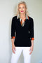 5194 Crystal Trim Polo - Black/Lava