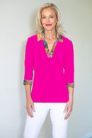5194 Trim Polo - Pink/Inka