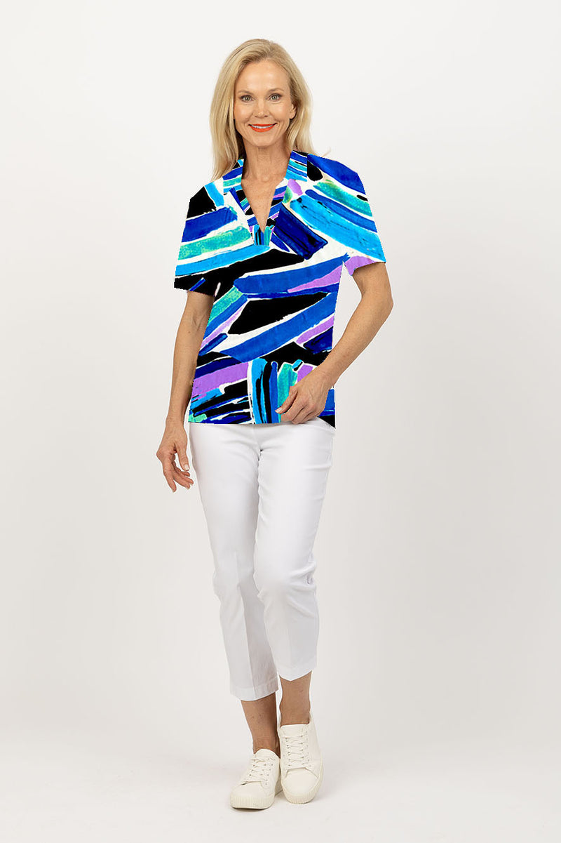 5194 S/S Crystal Trim Polo - Prism