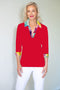 5194 Crystal Trim Polo - Red/Sunrise