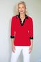 5194 Crystal Trim Polo - Red/Lightning