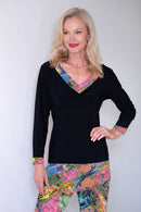 5216 V Band L/S Top - Blk/Inka