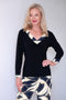 5216 V Band L/S Top - Black/Navy Swirl