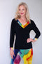 5216 V Band L/S Top - Blk/Sunrise