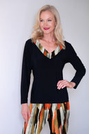 5216 V Band L/S Top - Blk/Lava