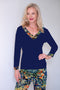 5216 V Band L/S Top - Navy/Seascape