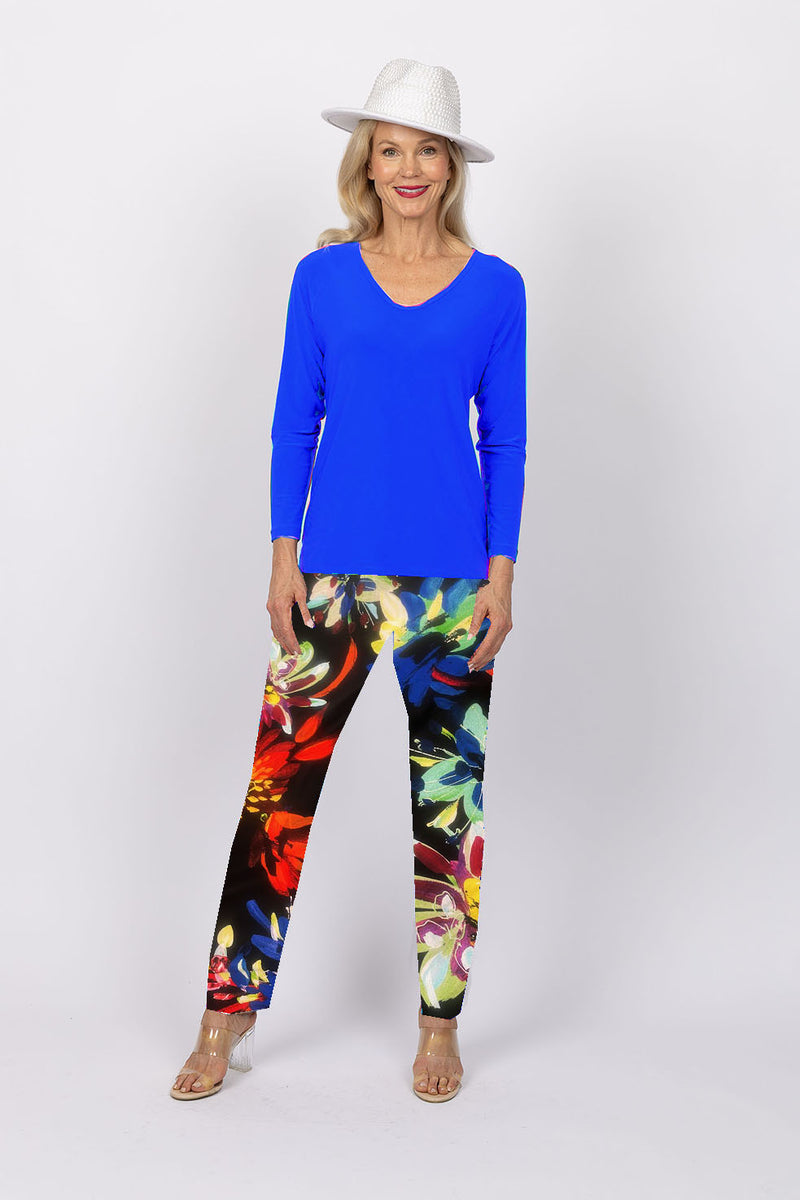 5218 Cigar Pant - Black Flowers