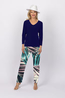 5218 Cigar Pant - Green Leaves