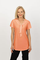 5225 Scarf Top - Peach
