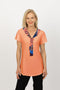 5225 Scarf Top - Peach/Tropical