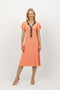 5226 Scarf Dress - Peach/Tropical