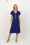 5226 Scarf Dress - Navy/Tropical