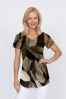 5249 Two Way Top - Multi Leaves