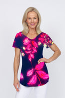 5249 Two Way Top - Pink/Navy Lily