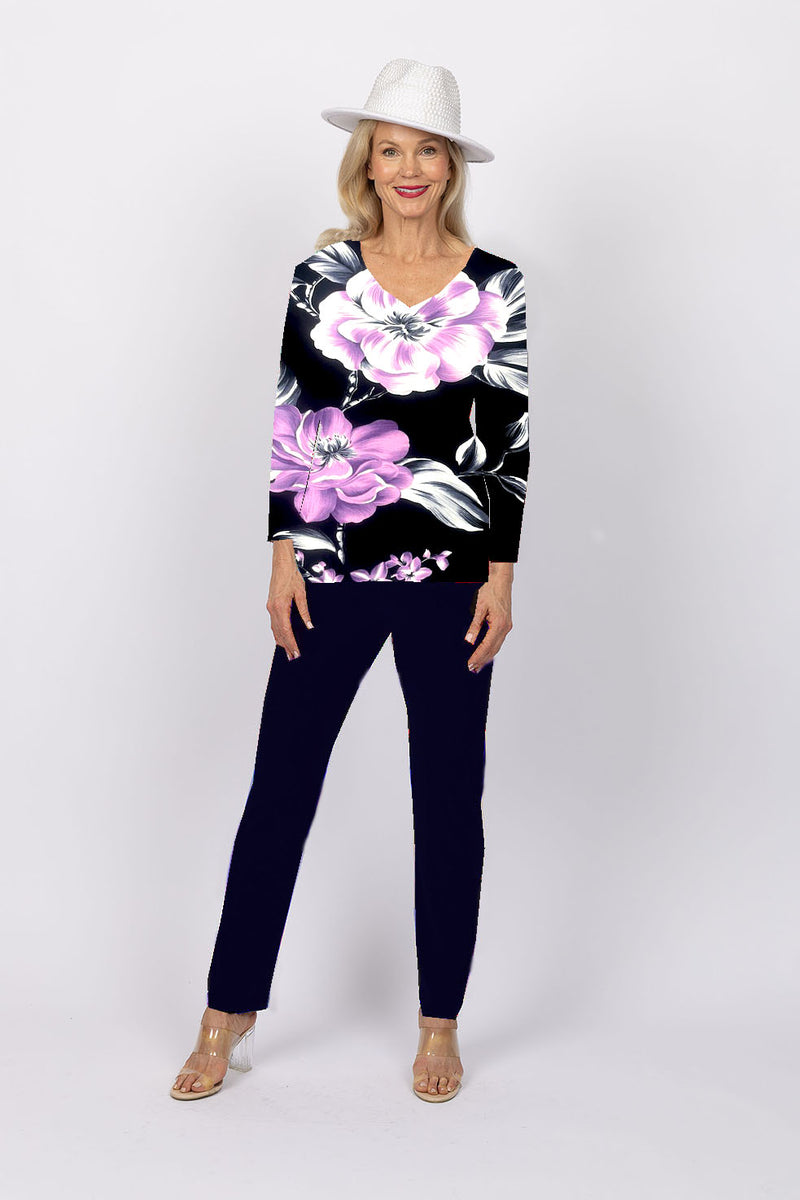 5263 Sorento L/S Raglan - Lavender Flower