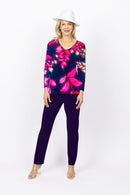 5263 Sorento L/S Raglan - Pink/Navy Lily