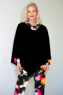 5298 Contrast Print Overtop - Black/Flowers