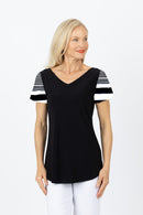 5302 Two Way Top - Black Stripe