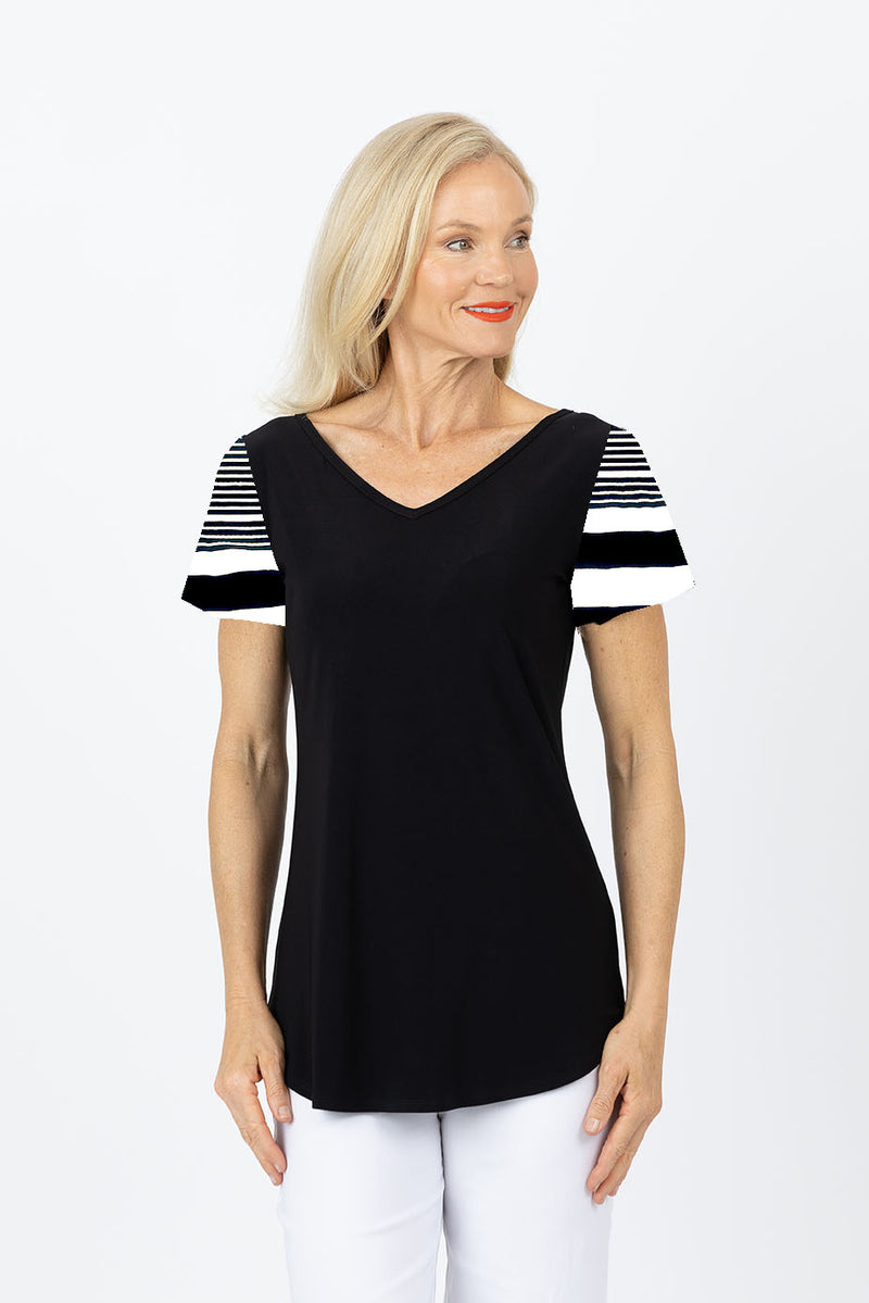 5302 Two Way Top - Black Stripe