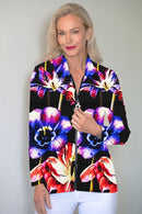 5313 Embellished Zip Cardi - Floral Spray