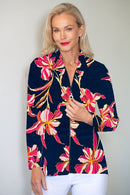 5313 Embellished Zip Cardi - New Flower