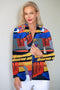 5313 Embellished Zip Cardi - Geometric