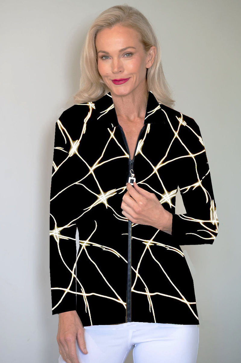 5313 Embellished Zip Cardi - Lightning