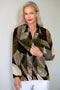 5313 Embellished Zip Cardi - Multi Leaves