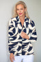 5313 Embellished Zip Cardi - Navy Swirl