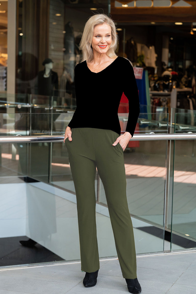 5326 Cigar Pant with Pockets - Khaki