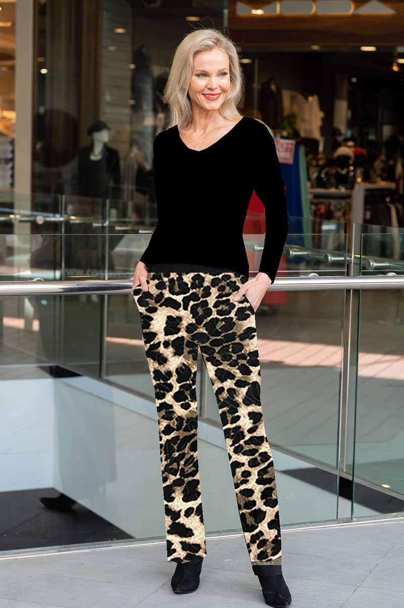 5326 Cigar Pant with Pockets - Leopard