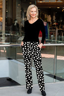 5326 Cigar Pant with Pockets - Blk/Wht Spot