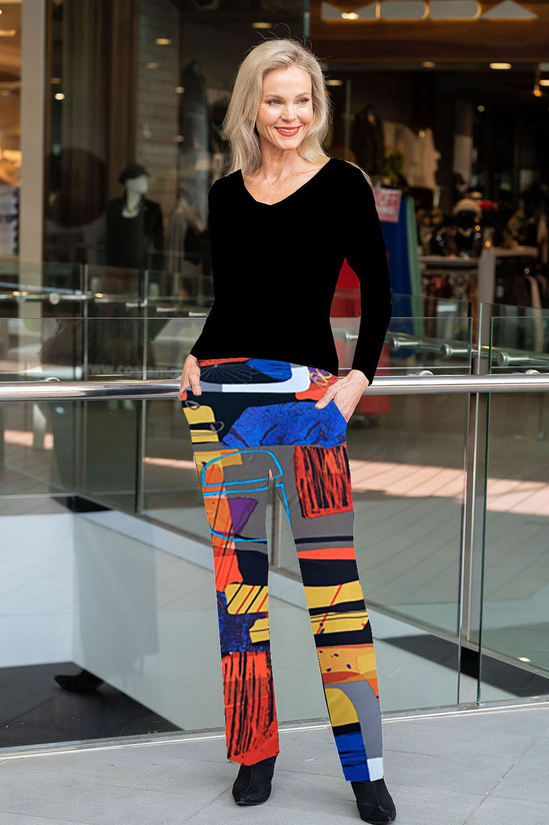 5326 Cigar Pant with Pockets - Geometric