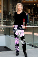 5326 Cigar Pant with Pockets - Lavender Flower