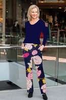 5326 Cigar Pant with Pockets - Navy Flower