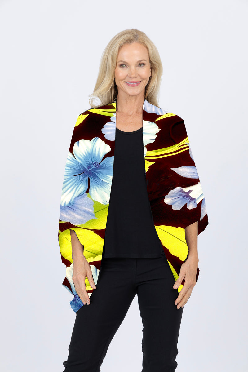 5328 Kimono Cardi - Blue Flower